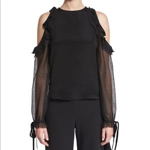 ALEXIS Fernand Ruffle Trim Cold Shoulder Top